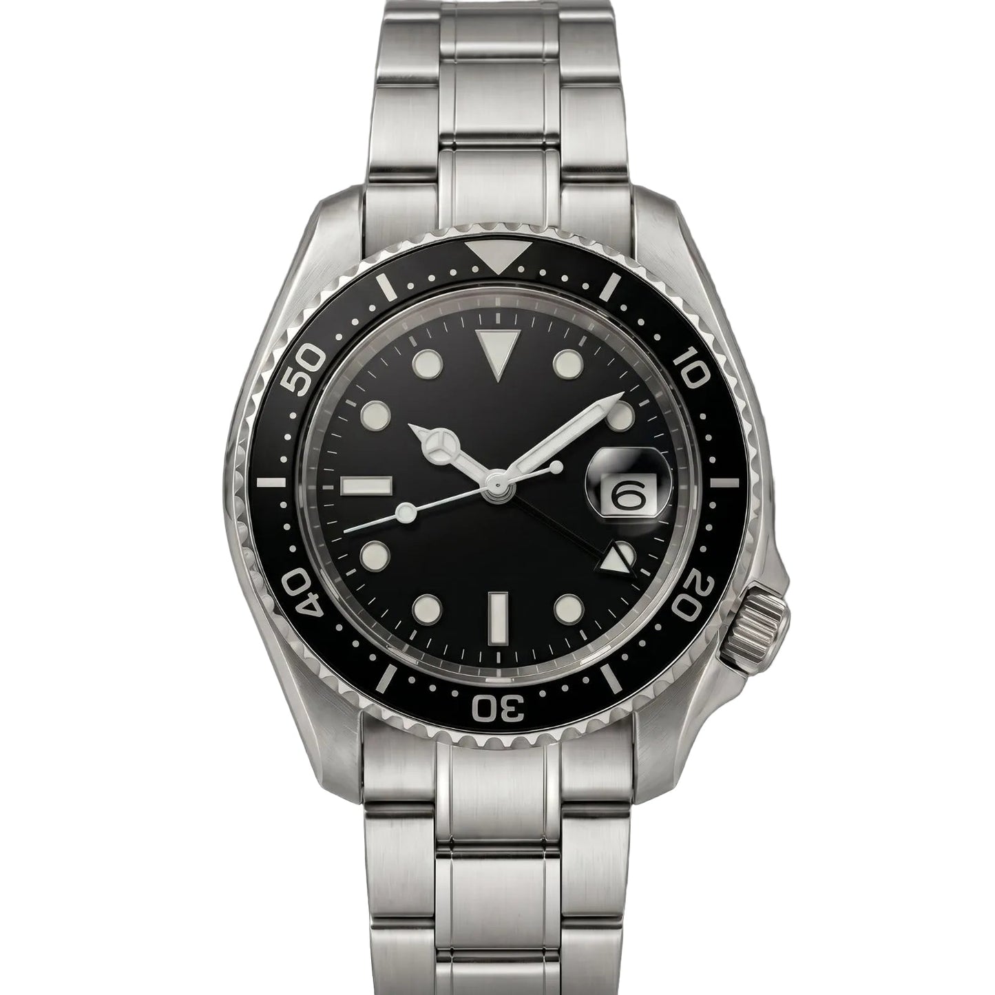 Navex Silver Steel Black Dial