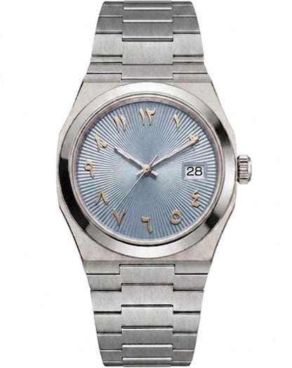 Tolaris Silver Steel Blue Striped Dial