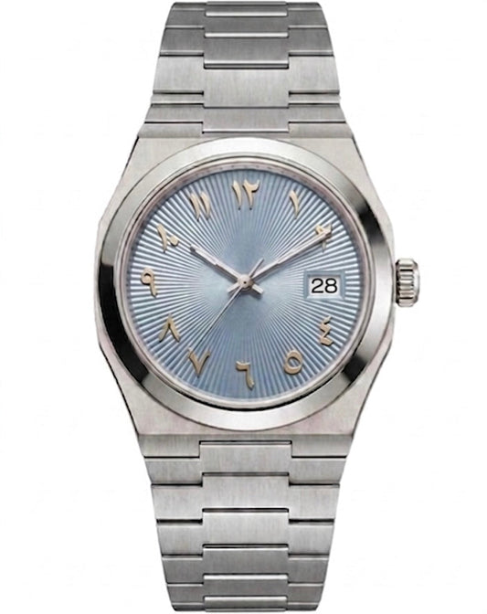Tolaris Silver Steel Blue Striped Dial