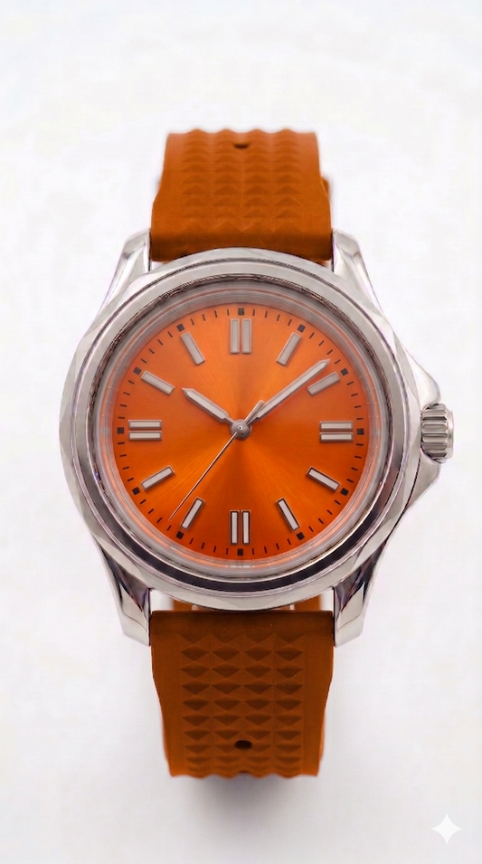 Nexor Silver Steel Orange Dial