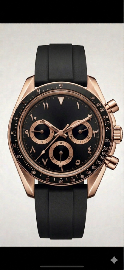 Torvex Rose Steel Black Arabic Dial