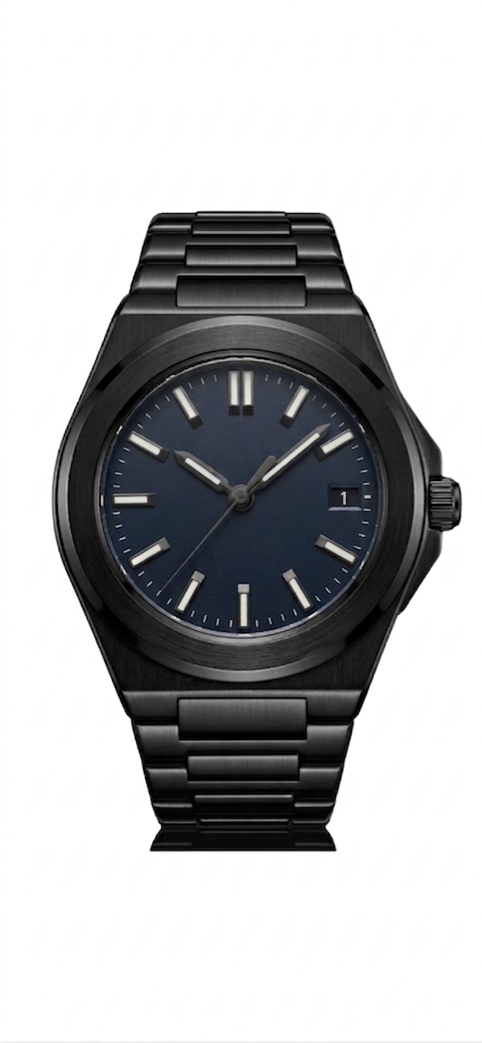 Valtor Black Steel Blue Dial