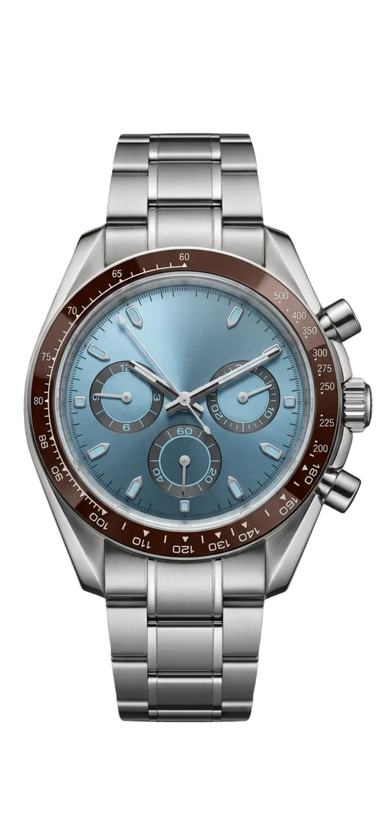 Torvex Silver Steel Ice Blue Dial