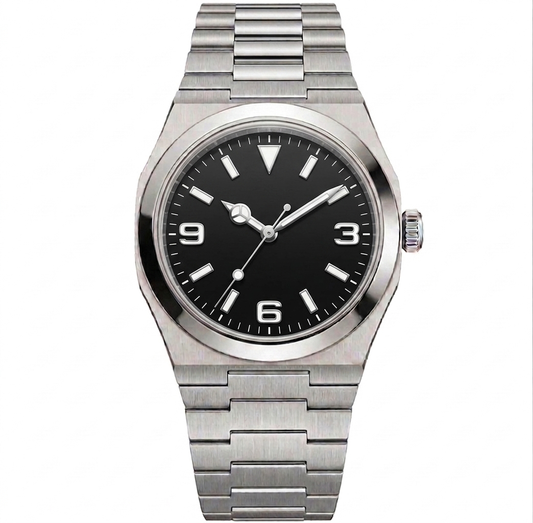 Oris Silver Steel Black Dial