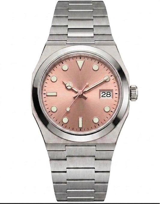 Tolaris Silver Steel Pink Dial