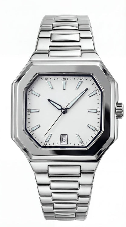 Montier Silver Steel White Dial